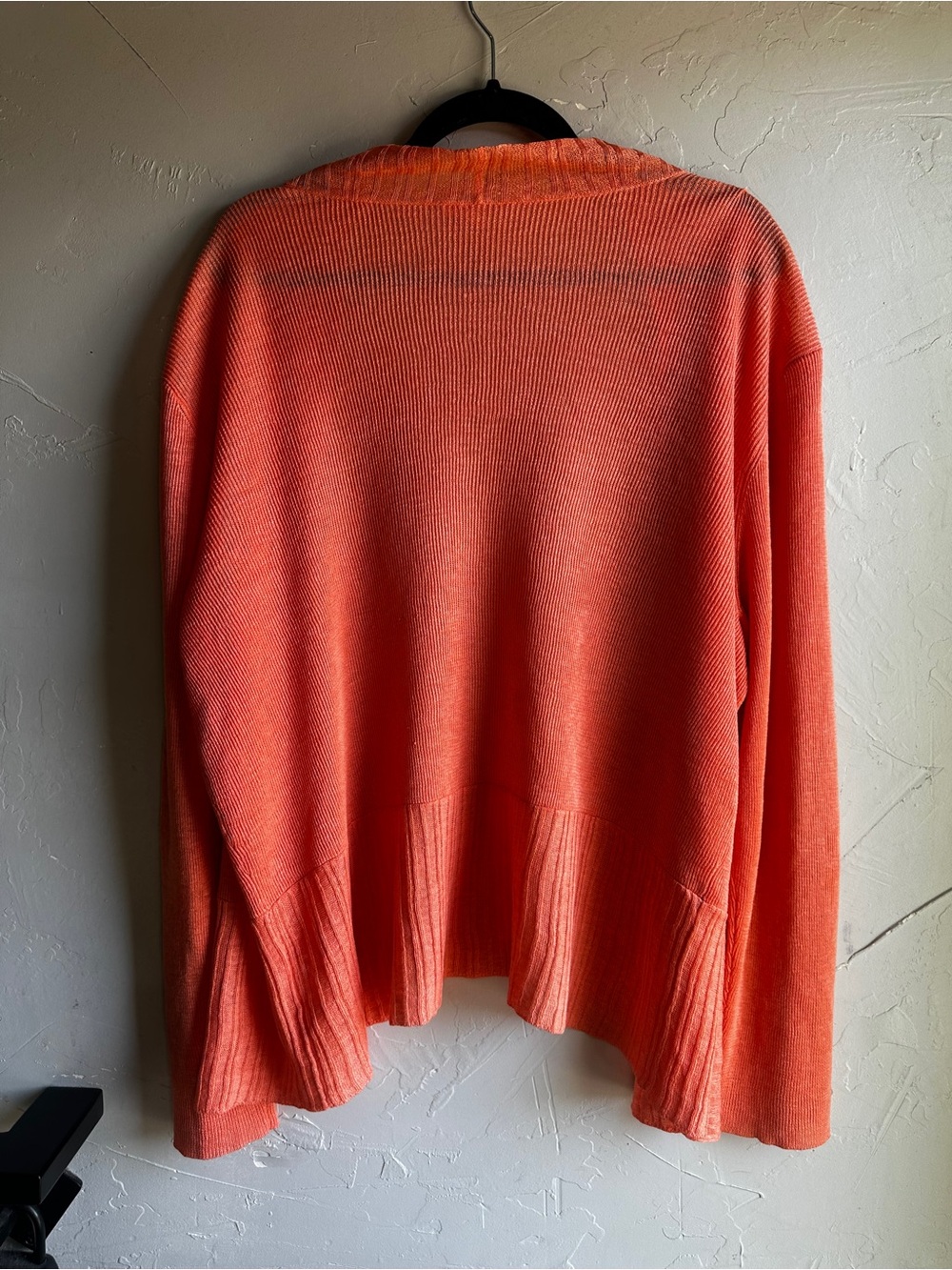 Eileen Fisher linen loose knit cardigan & tank set in coral, L and XL - Picture 10 of 16